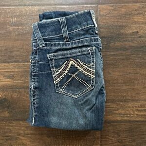 Ariat Blue Boot Cut Jeans with Decorative Stitching